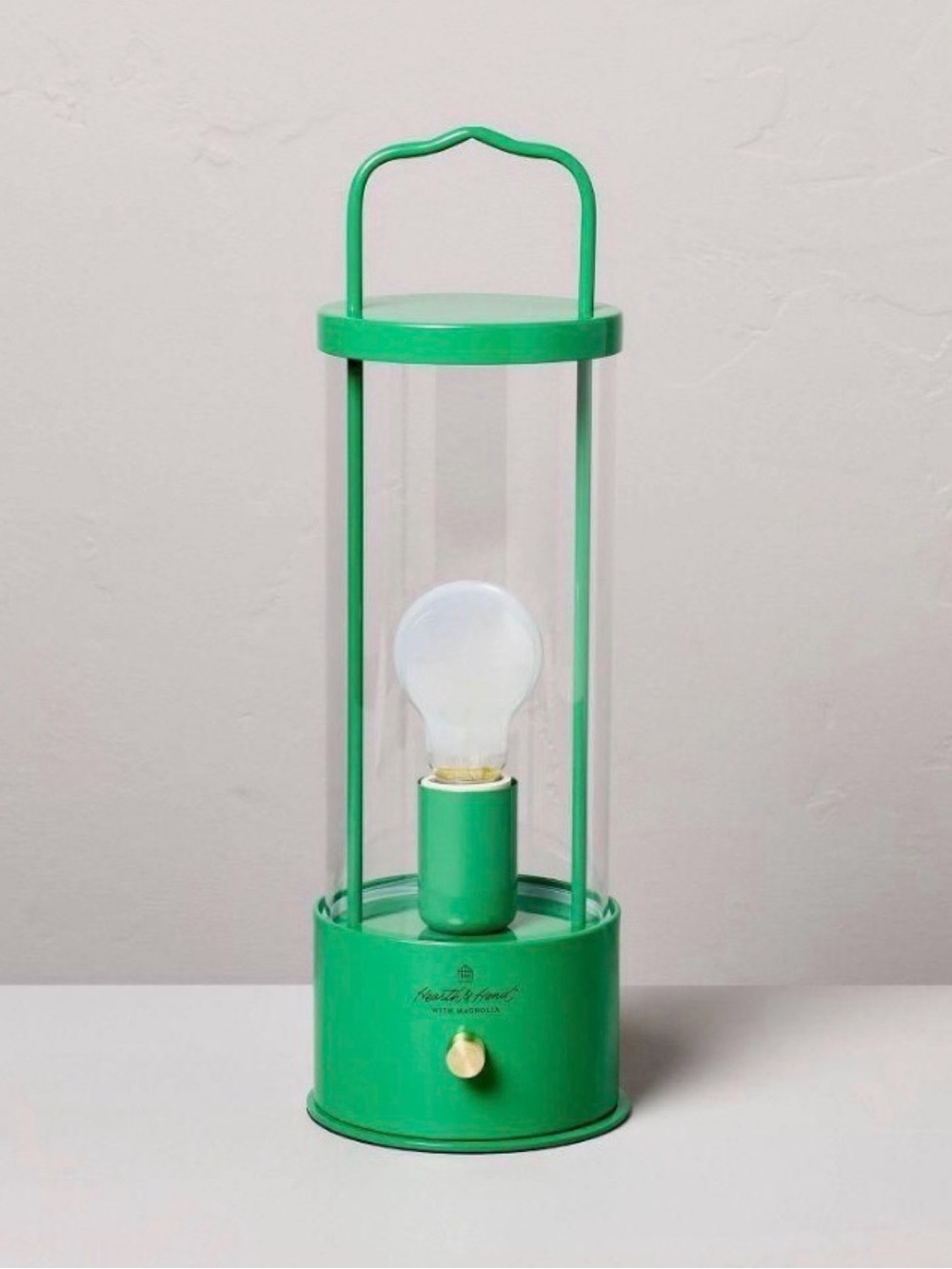 Hearth & Hand with Magnolia Portable Outdoor Tabletop LED Lamp Lantern - 15.75”